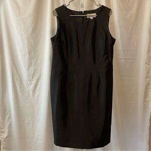 Macy's Le Suit Corpcore Sleeveless Sheath Jacquard Pleated Black Midi Size 14